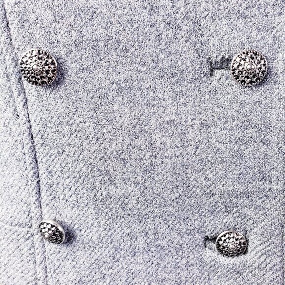 Vintage Curly Lamb Fur Wool Coat Double Breasted Knee Length Coat Gray  Medium - Picture 10 of 16